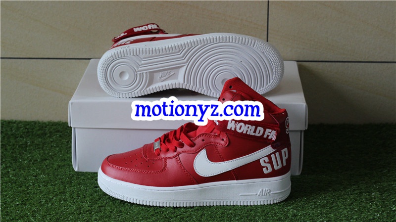 Supreme x Authentic Nike Air Force 1 High Supreme SP Red